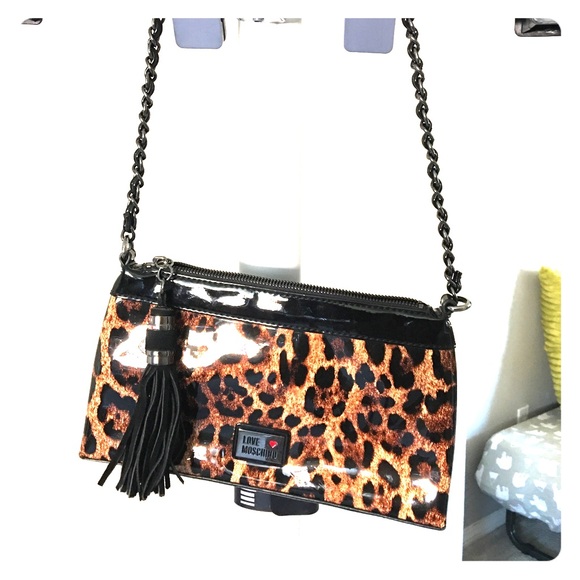 moschino leopard print bag